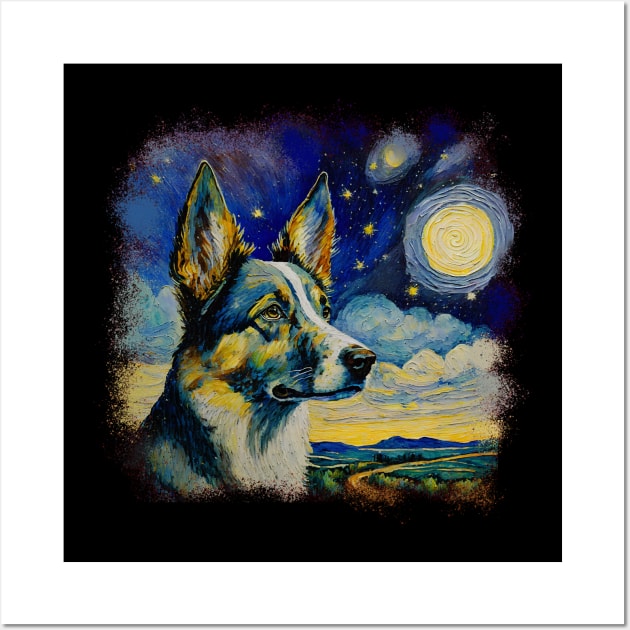 Australian Blue Cattle Dog by VanGogh Wall Art by Midcenturydave